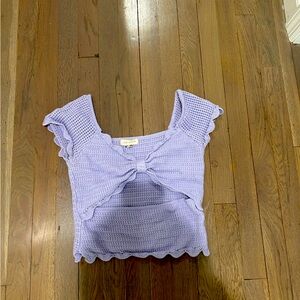 purple cut out crochet top size M perfect confition
